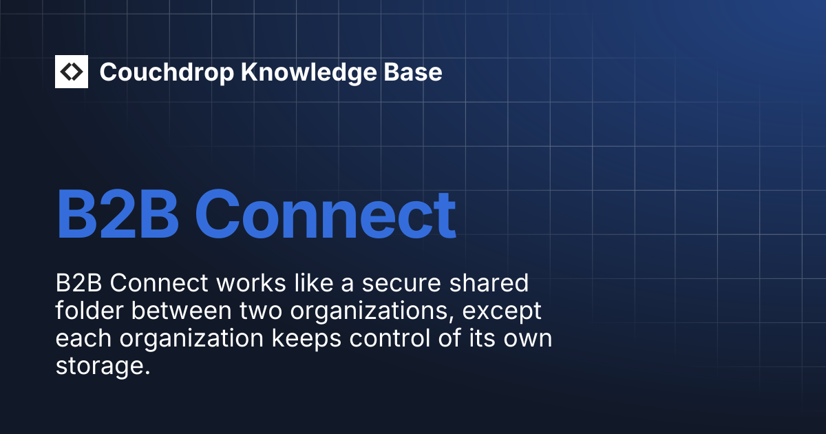 B2B Connect | Couchdrop Knowledge Base